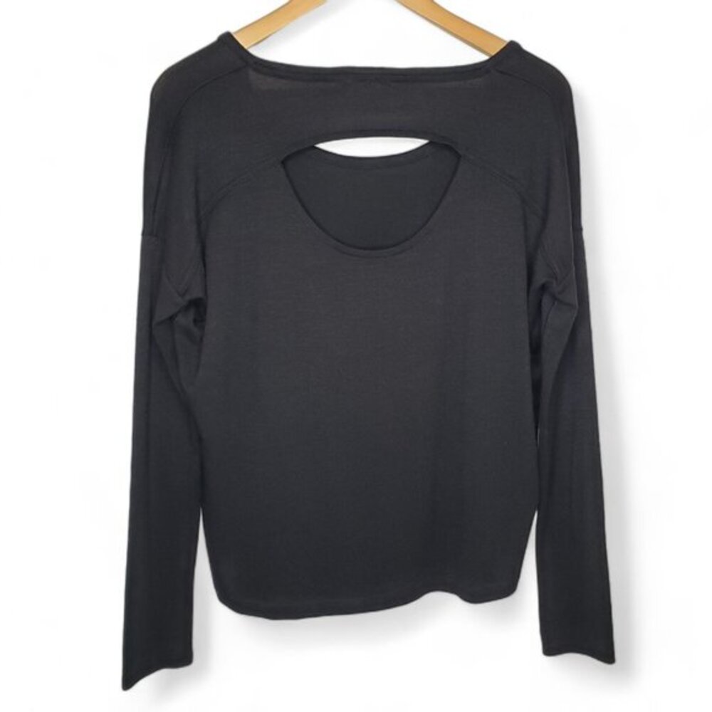 Rag & Bone Women’s Cutout Back Cropped Long Sleeve Scoop Neck Top S